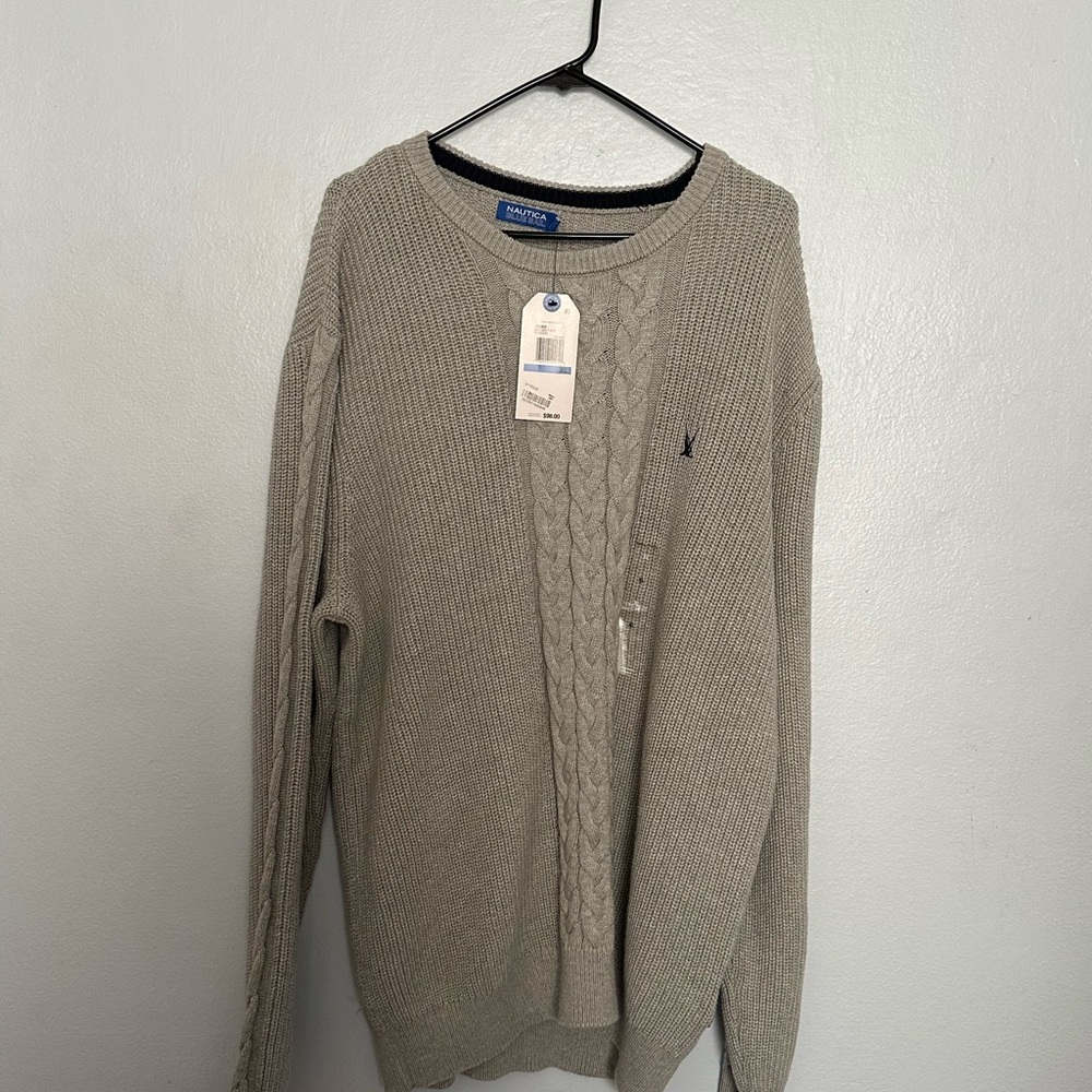 Nautica Men's Beige Crewneck Sweater